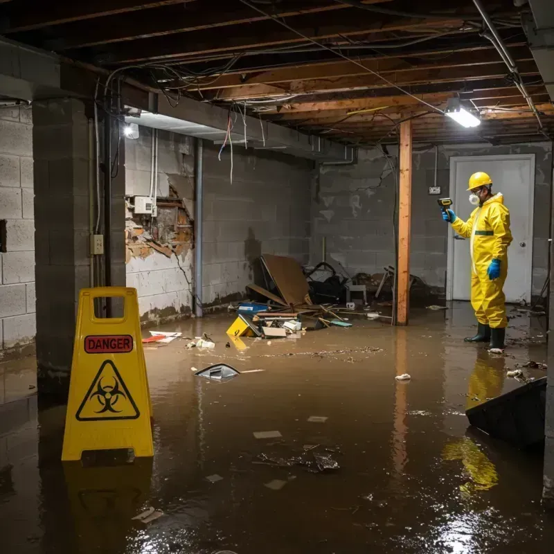 Flooded Basement Electrical Hazard in Lake Waccamaw, NC Property