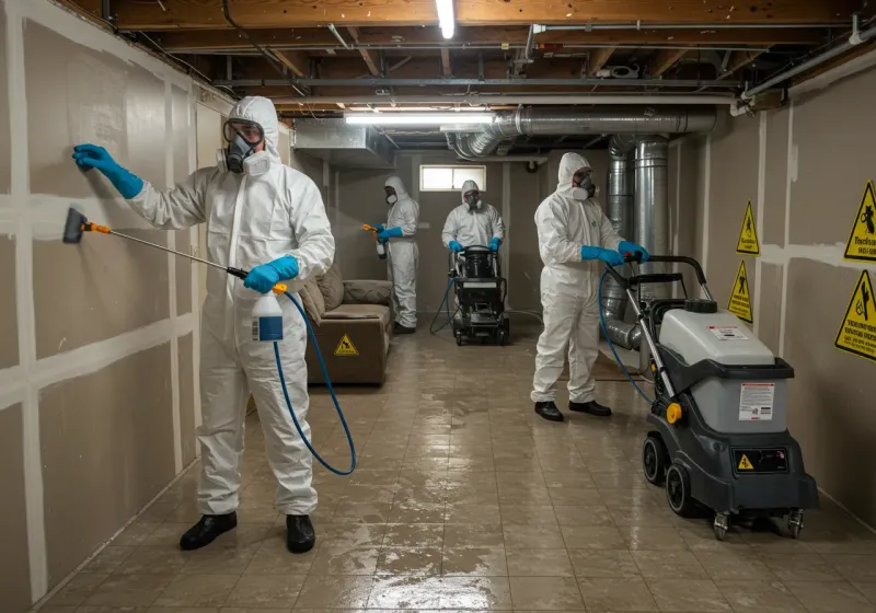 Basement Moisture Removal and Structural Drying process in Lake Waccamaw, NC